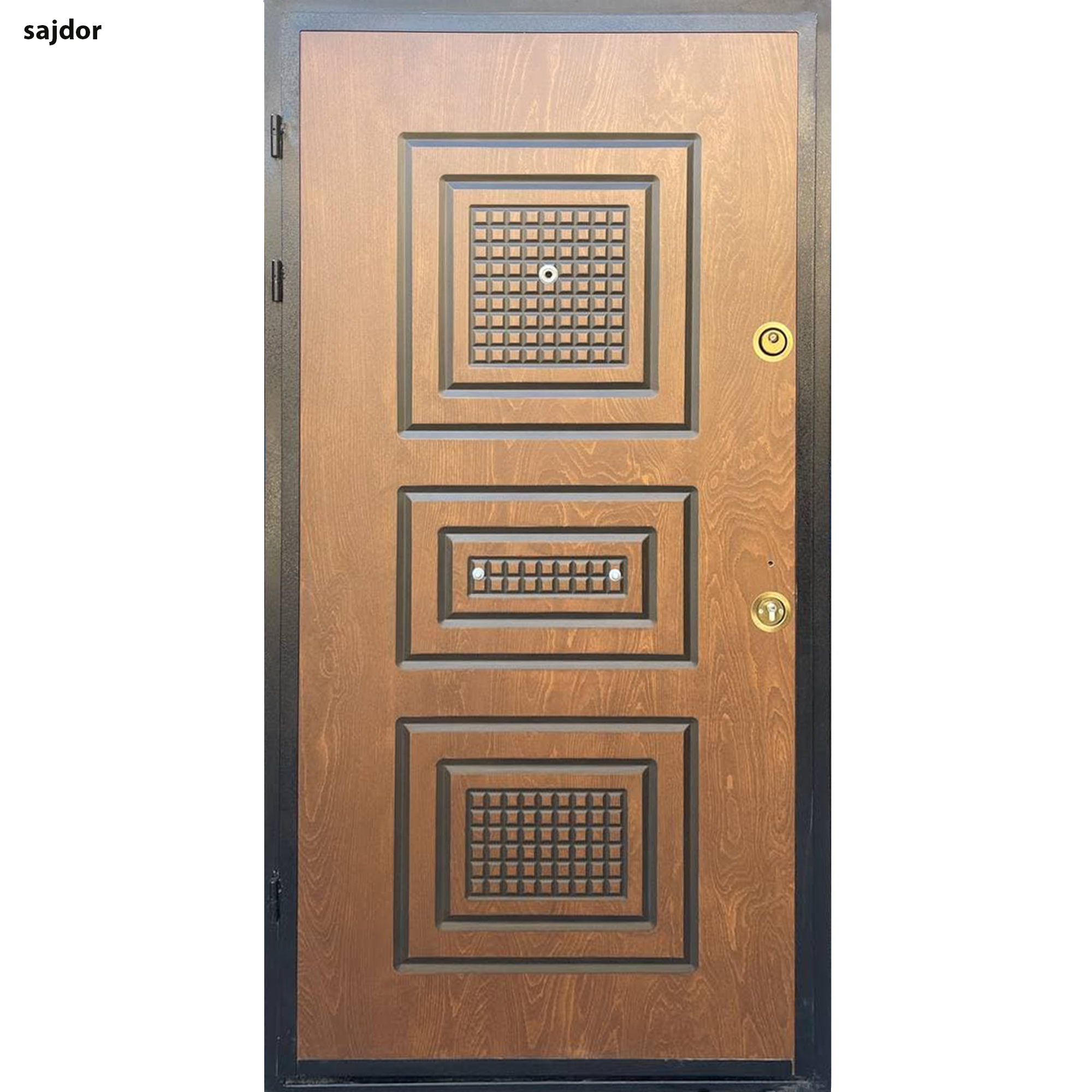 درب ضد سرقت لوکش مدل سه قاب شطرنجی برجسته
